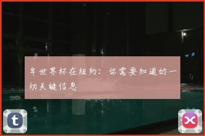 年世界杯在纽约：你需要知道的一切关键信息